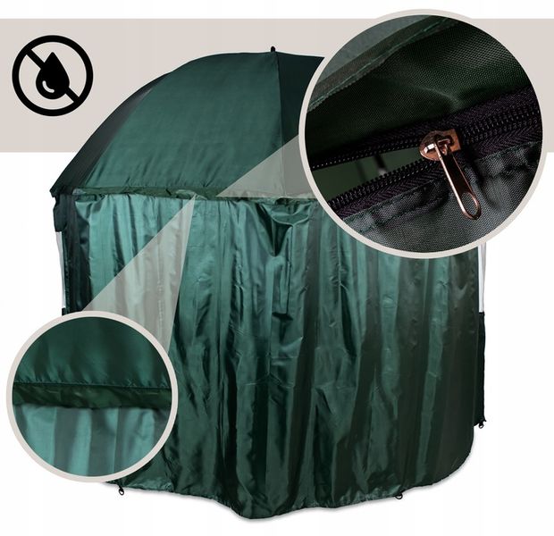 DUŻY PARASOL WĘDKARSKI 240cm WODOODPORNY namiot Z BOKAMI na ryby PARASOL zdjęcie 12