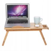 Stolik Podstawka Do Łóżka Drewniany Pod Laptopa 17" Regulowany Mobilny