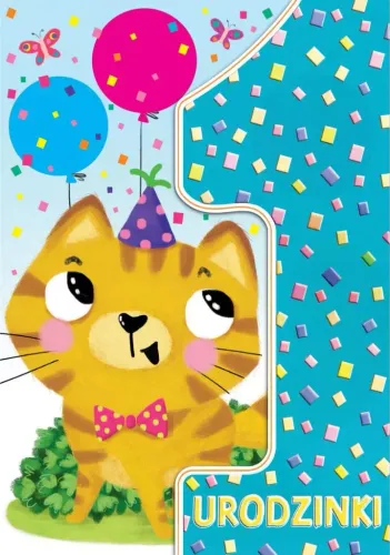 Karnet A5 Urodziny Roczek - Kotek na Arena.pl