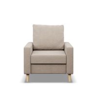 Fotel skandynawski, MILO, velvet, 75x92x92 cm, beżowy | TYLETEGOTU