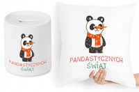 Na Święta Zestaw Poduszka + Skarbonka Prezent Z Nadrukiem Ze Zdjęciem