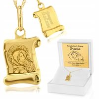 Złoty Medalik 585 na Łańcuszku Pamiątka Chrztu Chłopca Dziewczynki Grawer