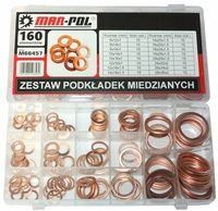 PODKŁADKI MIEDZIANE ZESTAW PODKŁADEK MIEDZIANYCH 160szt