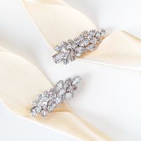 SREBRNE spinki do włosów minimalistyczne listki kwiatowe cyrkonie ŚLUB