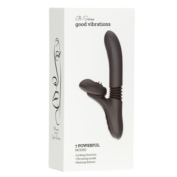 Silicone Vibrator 7 Powerful Modes - Licking,Thrusting And Heating, Black zdjęcie 2