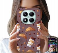 ETUI DO XIAOMI NOTE 14 PRO 5G - CASE Z KAWĄ ROGALIKAMI I ZIARNAMI W TLE