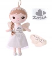 Prezent dla noworodka - LALKA Z METRYCZKĄ - Pamiątka na Chrzest - METOO 0+