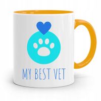 Kubek Żółty Weterynarza My Best Vet Prezent Z Nadrukiem Ze Zdjęciem