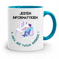 Kubek Błękitny Informatyka Jaka Twoja Supermoc? Z Nadrukiem Ze Zdjęciem