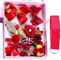 18szt Do włosów Zestaw spinek dla dziewczynki dziecka E18_CZERWONY