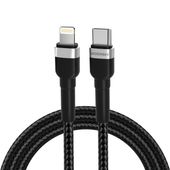 kabel przewód do iphone usb-c - lightning pd 30w 2m czarny