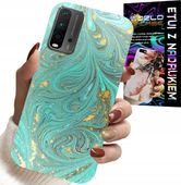 ETUI DO XIAOMI REDMI 9T - MARMURKOWE WZORY + SZKŁO HARTOWANE