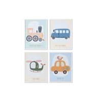 Obraz Home ESPRIT Żółty Niebieski Płótno 30 x 1,8 x 40 cm (4 Sztuk)