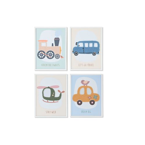 Obraz Home ESPRIT Żółty Niebieski Płótno 30 x 1,8 x 40 cm (4 Sztuk) na Arena.pl