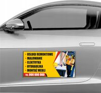 MAGNES NA SAMOCHÓD MAGNETYCZNA REKLAMA 60X30 USŁUGI REMONTOWE HYDRAULIKA