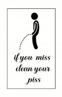 Naklejka na Tron Toaletę Kibel WC If You Miss Clean Your Piss Ostrzeżenie