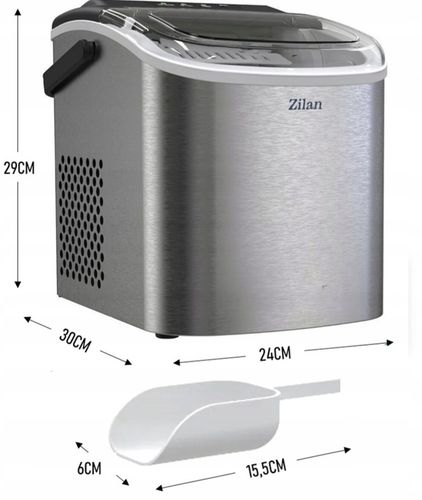 Kostkarka do lodu Zilan ICE MAKER 15KG srebrny/szary 95 W na Arena.pl