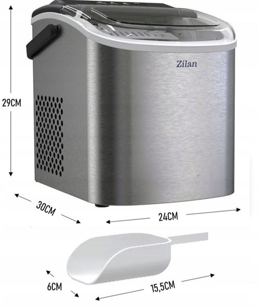 Kostkarka do lodu Zilan ICE MAKER 15KG srebrny/szary 95 W zdjęcie 8