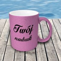 Fioletowy kubek GLITTER z Twoim nadrukiem