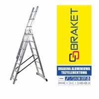DRABINA ALUMINIOWA 3-ELEMENTOWA 345CM 6+6+6 SZCZEBLI - BR-00-4206