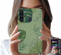 ETUI DO SAMSUNG GALAXY A21 - ZIELONE LIŚCIE ROŚLINNE WZORY PLECKI