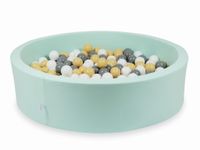 Suchy basen miętowy 110x30 z piłeczkami 400 sztuk (beżowe, szare, białe)