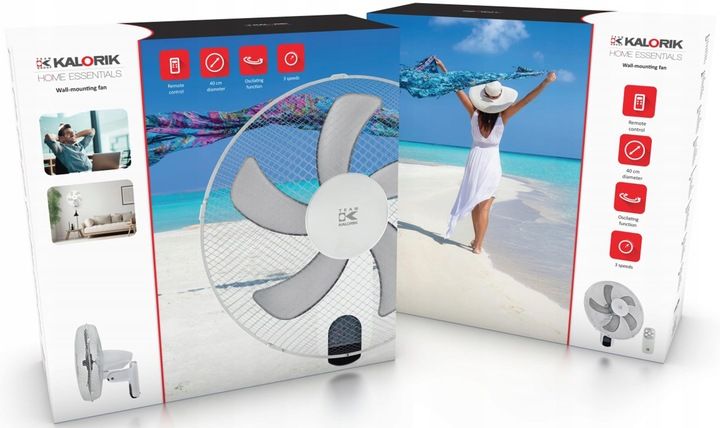 WENTYLATOR ŚCIENNY z PILOTEM Wiatrak na Ścianę BIAŁY 45W OSCYLACJA TIMER zdjęcie 7