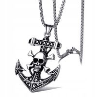 NASZYJNIK Srebrny Łańcuszek KOTWICA PIRACI 321