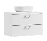Szafka łazienkowa wisząca LUNA 80 biały z umywalką Blanco (W2)