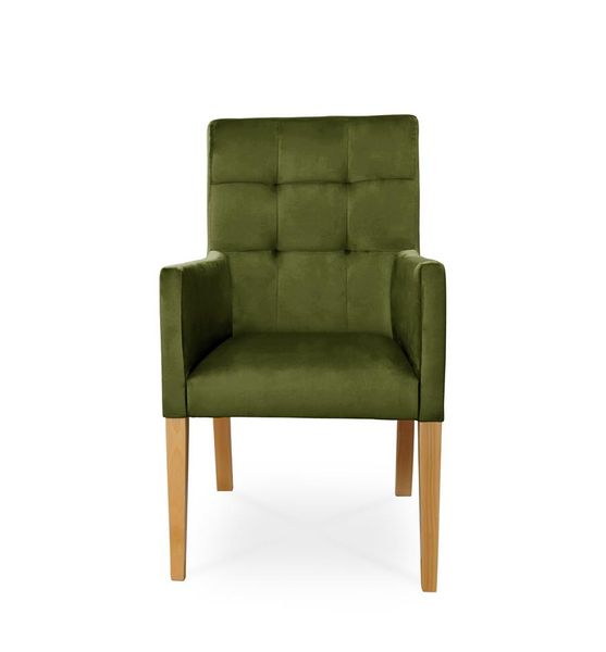 Fotel CAROL / oliwkowy / noga dąb / R36 zdjęcie 2