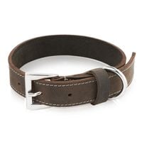 obroża dla psa skórzana w stylu vintage brązowa rozmiar. s/m petsome 21p02s