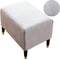 POKROWIEC NA PODNÓŻEK PUF WELUR OEKO TEX PALMOWE LIŚCIE PREMIUM ELASTYCZNY