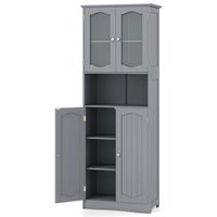 Szafka łazienkowa Costway szara płyta MDF 2 drzwi 164 cm