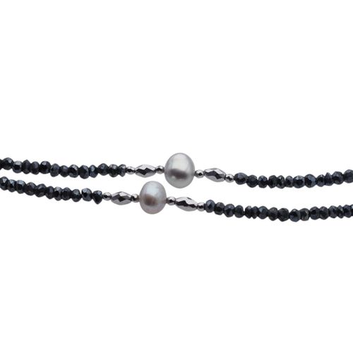 Naszyjnik - Spinel, Perły, Hematyt i srebro na Arena.pl