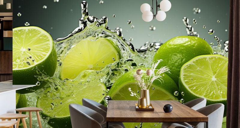 Fototapeta Do Kuchni LIMONKI Owoce Cytrusy Abstrakcja 315cm x 210cm zdjęcie 8