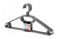 Wieszak obrotowy na ubrania LOGAN z poprzeczką na spodnie i paski krawaty komplet 5 sztuk szary