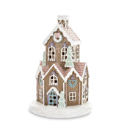 Świąteczny Domek Chatka Gingerbread z PASTELOWY domek LED - 21CM PREZENT na Arena.pl