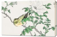 Obraz 90x60cm Bulbul and Rosa, Kashu Japoński Vintage do Salonu