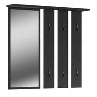 Wieszak Ścienny Lustro Do Przedpokoju 6 Wieszaków April Czarny Mat