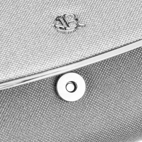 srebrna, elegancka torebka damska wykonana z tkaniny syntetycznej na Arena.pl