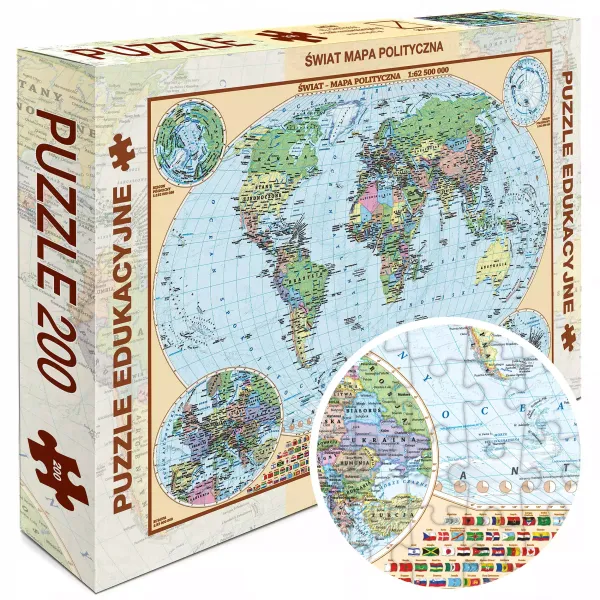 Puzzle 200 Świat polityczny mapa zdjęcie 1