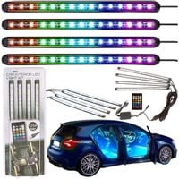 LAMPKI LED DO SAMOCHODU ZESTAW 4 SZT. Z RUCHEM DŹWIĘKOWYM PILOT BATERIA USB