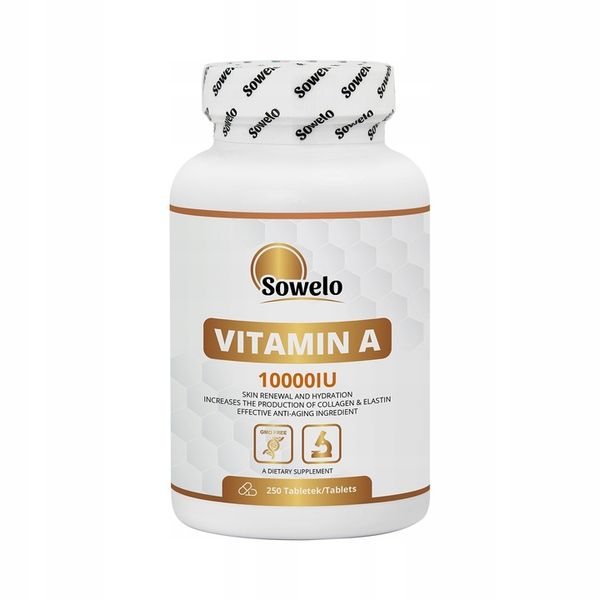 SOWELO WITAMINA A 10000IU Retinol 250 TABLETEK zdjęcie 1