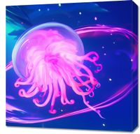Obraz 60x60cm Neonowa Meduza
