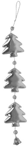 Sznur świąteczny z choinkami i dzwoneczkiem srebrny na Arena.pl
