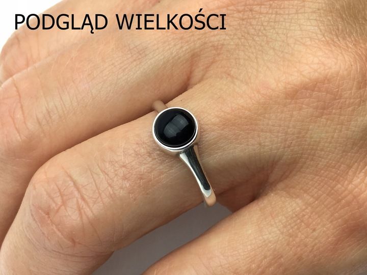 klasyczny pierścionek z małym oczkiem kocie oko błękitne rozmiary do wyboru zdjęcie 4