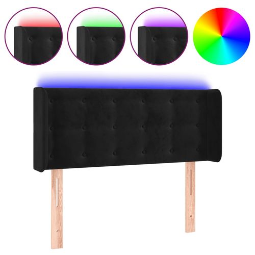 Zagłówek do łóżka z LED, czarny, 93x16x78/88 cm, aksamit na Arena.pl
