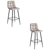 Hoker do kuchni ARCETO tapicerowany ciemny beż krzesło bar wyspa x2