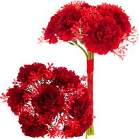 BUKIET 7 GOŹDZIKÓW GOŹDZIKI CZERWONE SZTUCZNE KWIATY