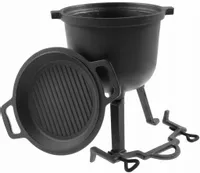 Kociołek myśliwski na pieczonki 8l żeliwny 2w1 grill
